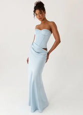 Emory Corset Maxi Dress - Blue