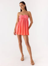 Elevare Strapless Mini Dress - Sunset Ombre