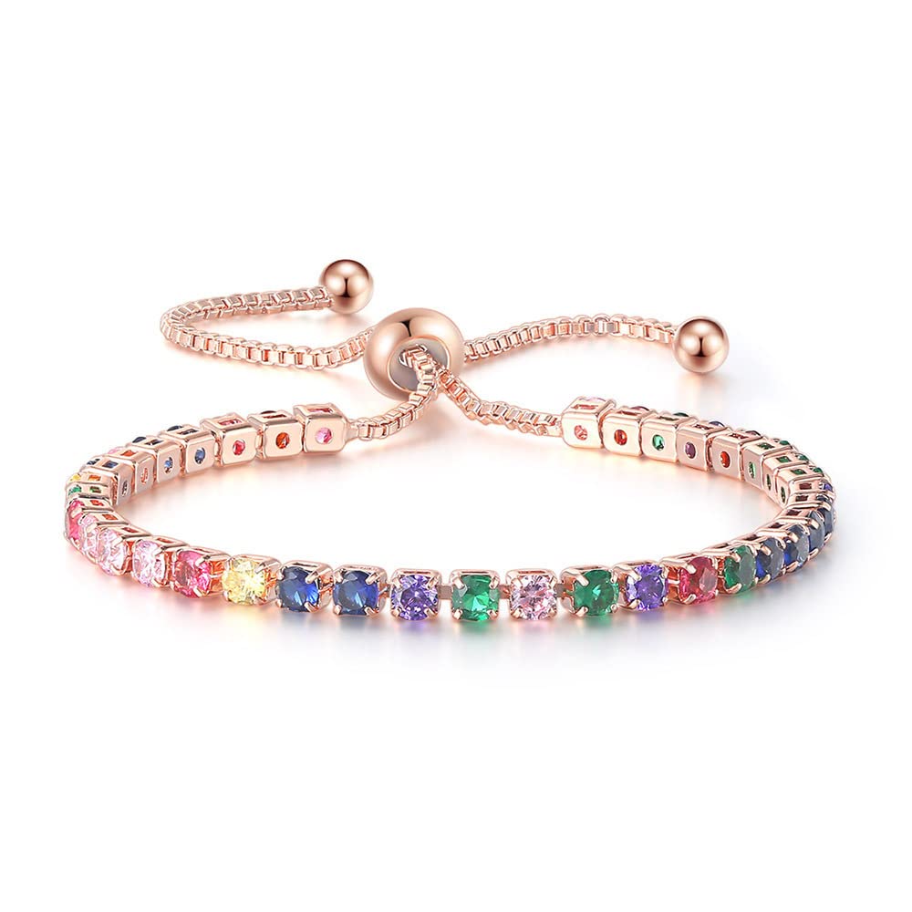 CiNily Adjustable Tennis Bracelets for Women Teen Cubic Zirconia Bracelet