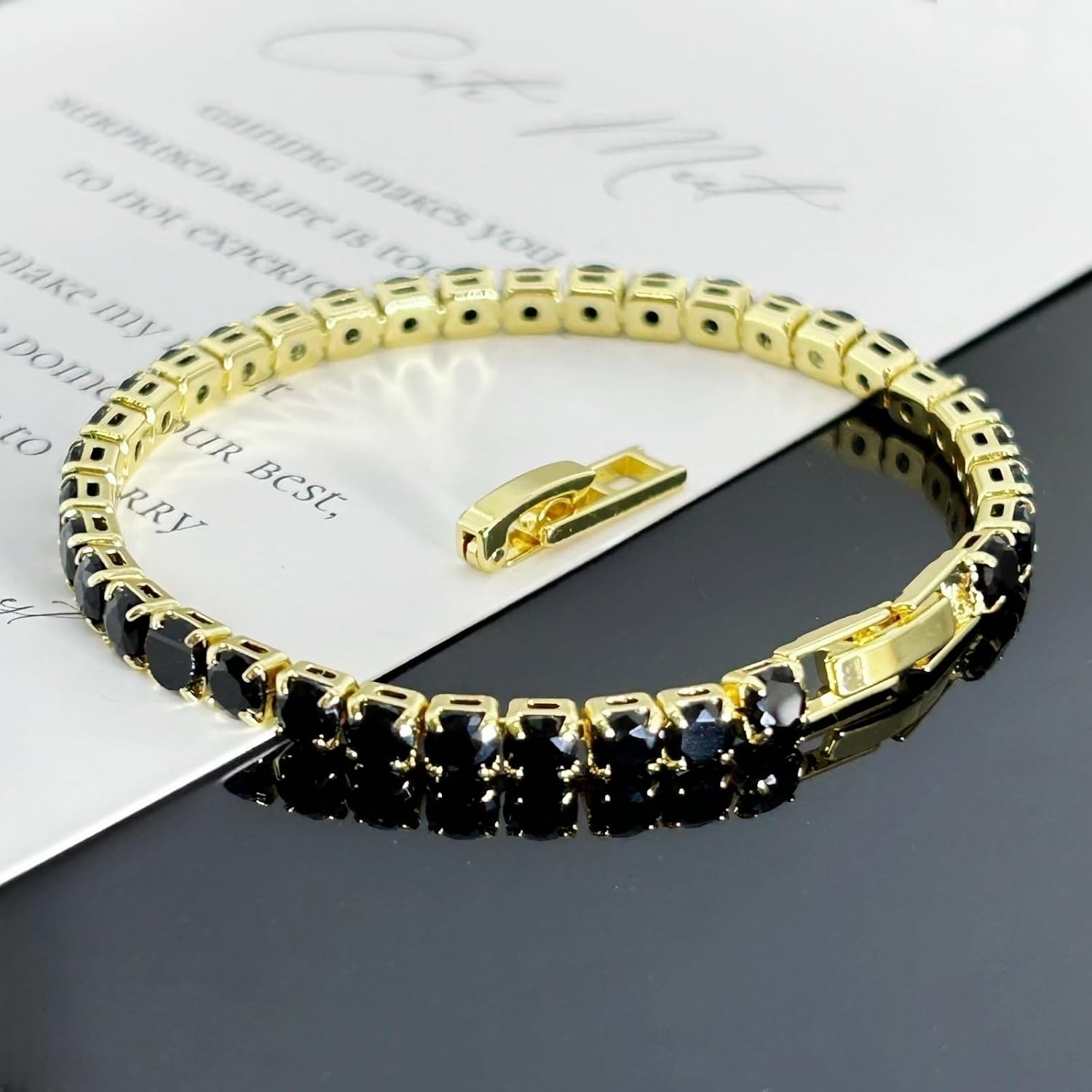 Tennis Bracelets for Women, Silver/Gold Plated 4mm Cubic Zirconia Bracelets Adjustable, Fashion Jewelry Non Tarnish Size 6.6 inch+1.5 inch Extender
